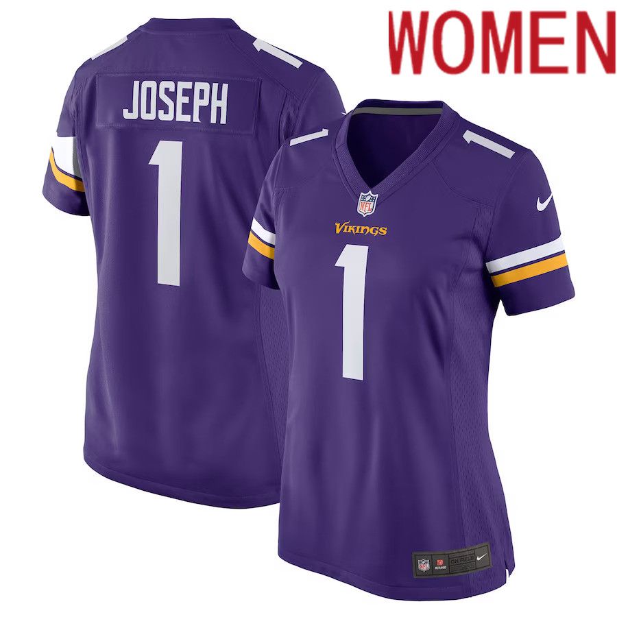 Women Minnesota Vikings #1 Greg Joseph Nike Purple Game NFL Jersey